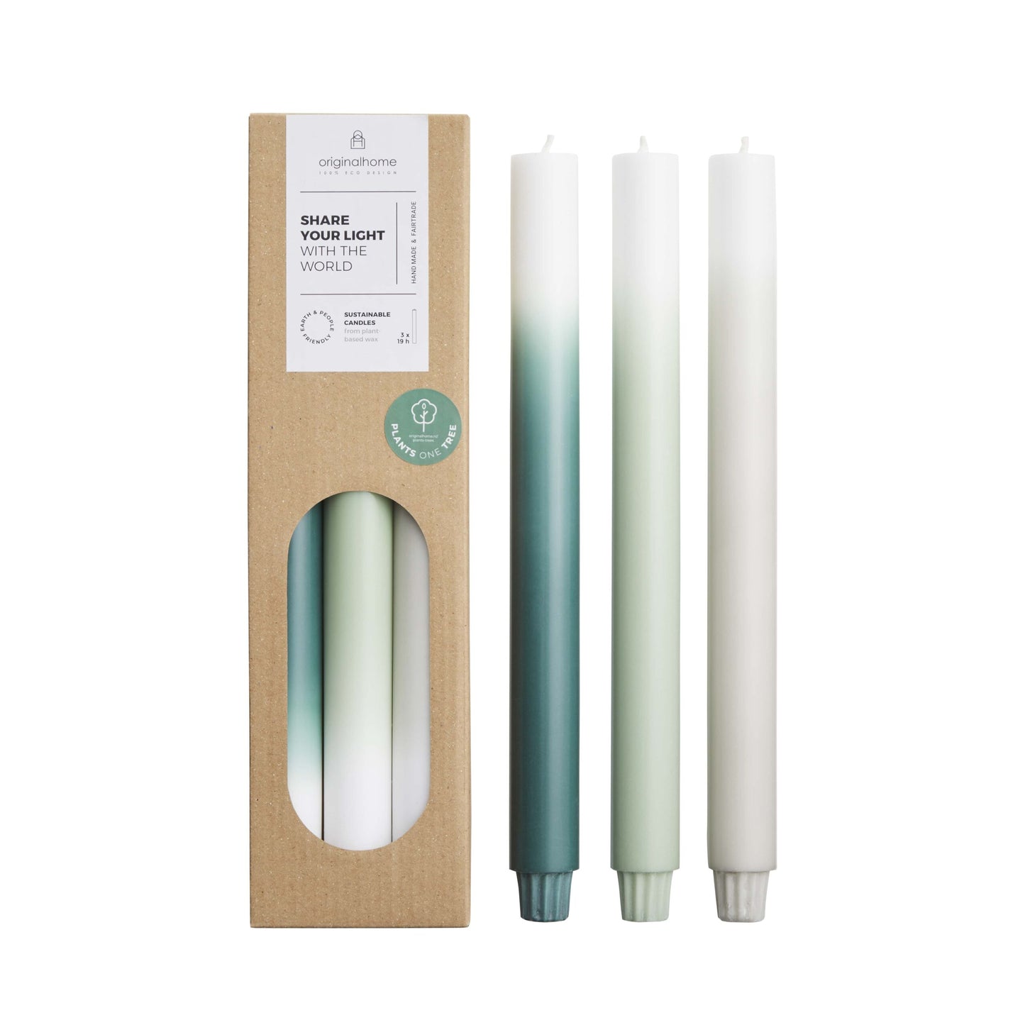 Originalhome – Gradient Candles - Meadow - Long – S/3