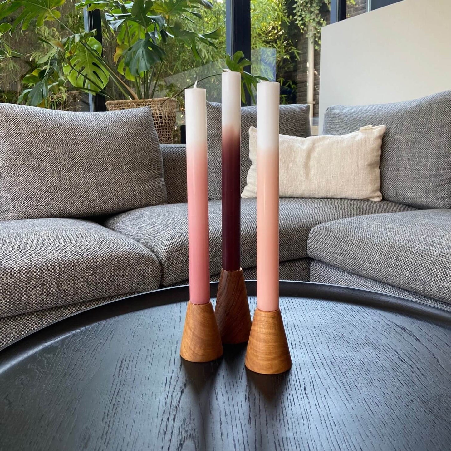 Originalhome – Gradient Candles - Dusty Rose - Long – S/3