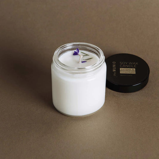 theMUNIO – Juniper & Limonium mini candle in glass votive