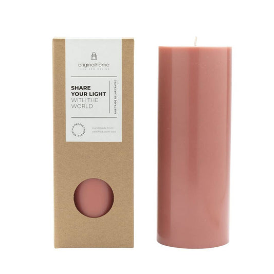 Originalhome – Unscented Pillar Candle - Rust Red